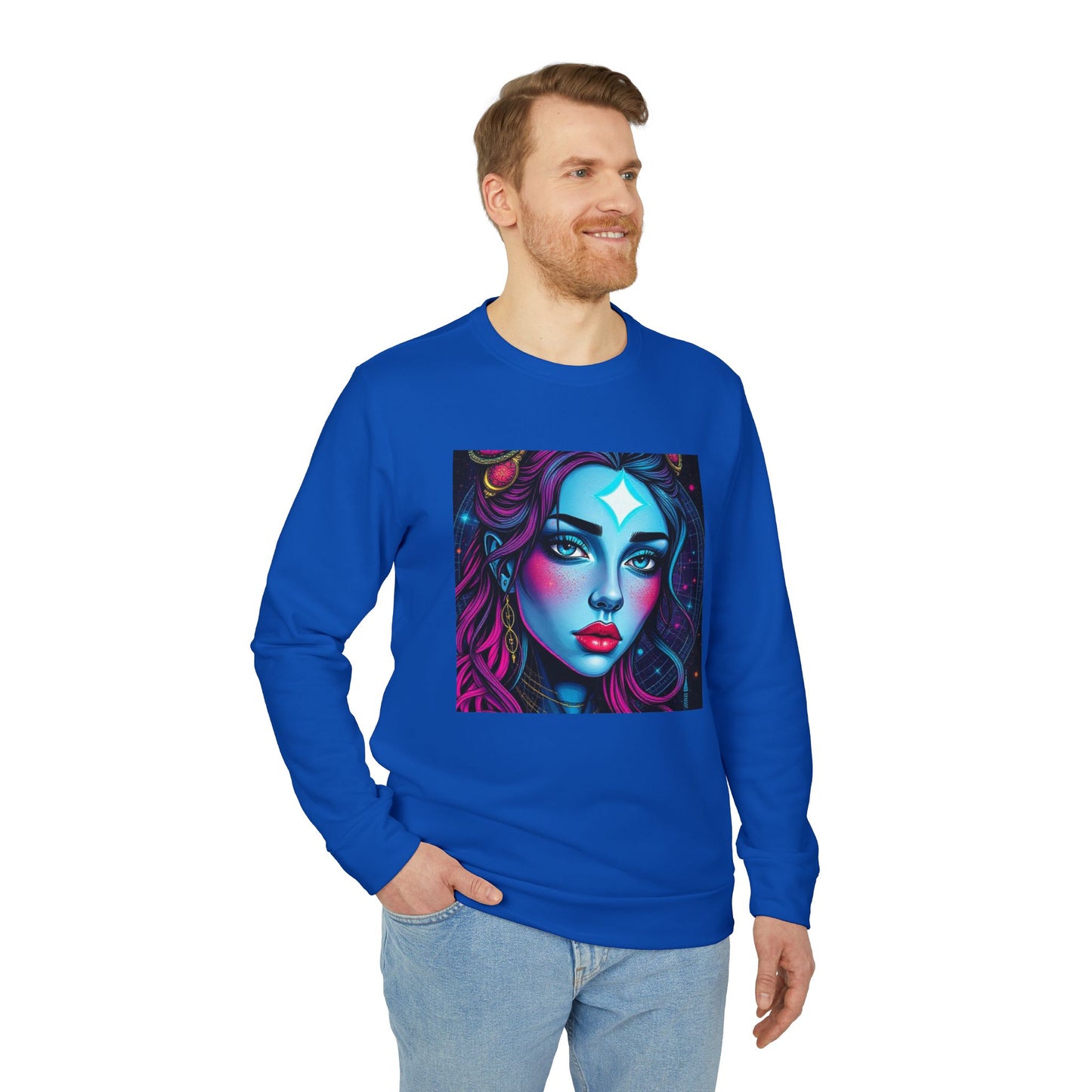 Adidas Unisex Fleece Crewneck Sweatshirt, Gemini, Pop Art, Zodiac