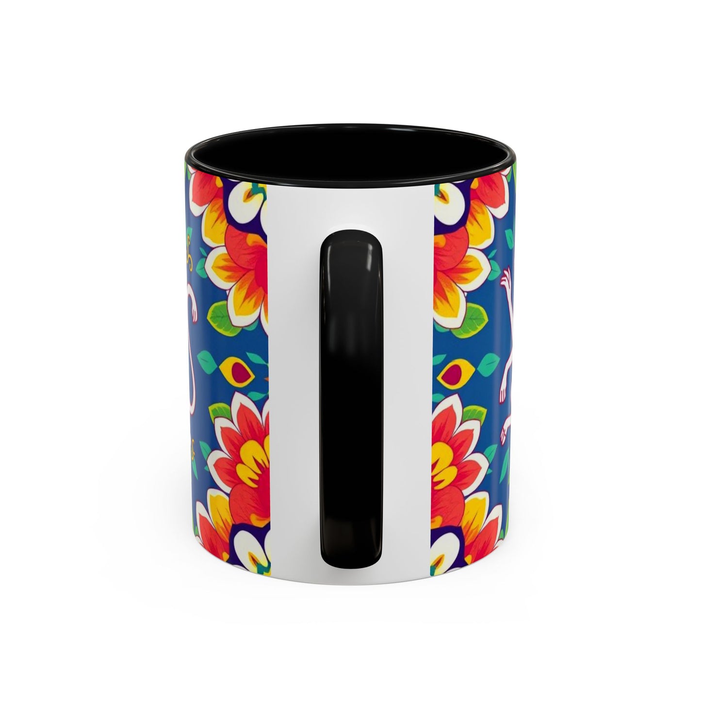 Accent Coffee Mug, Virgo, Zodiac v3. Flower Pattern, (11, 15oz)