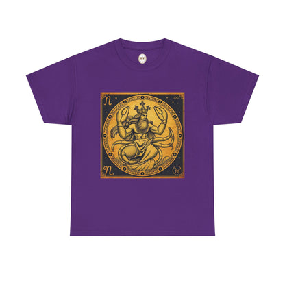 Unisex Heavy Cotton T-Shirt, Crab King v1, Cancer Zodiac Design