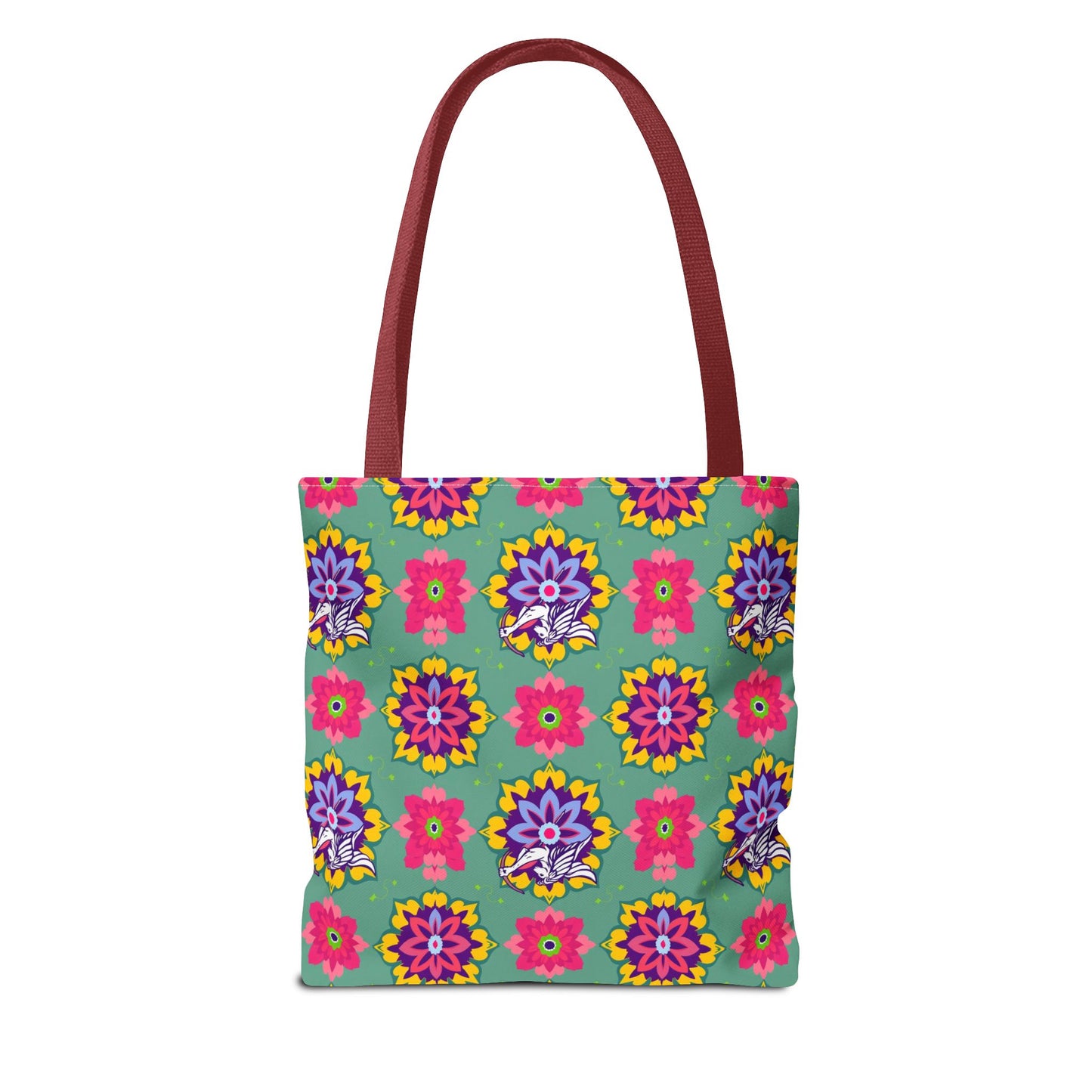Tote Bag, (AOP), Sagittarius, Zodiac v4, Flower Pattern