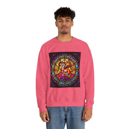 Unisex Heavy Blend™ Crewneck Sweatshirt, Glass 1, Aries Zodiac Design