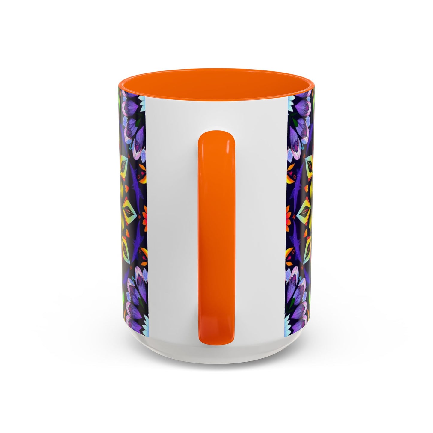 Accent Coffee Mug, Sagittarius, Zodiac v1. Flower Pattern, (11, 15oz)
