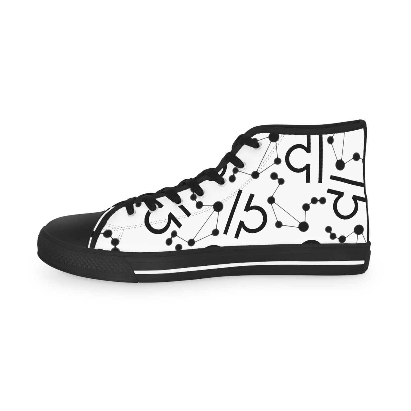 Men's High Top Sneakers, Breathable polyester canvas, Libra Zodiac Design