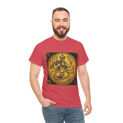 Unisex Heavy Cotton T-Shirt, Crab King, Cancer Zodiac Design