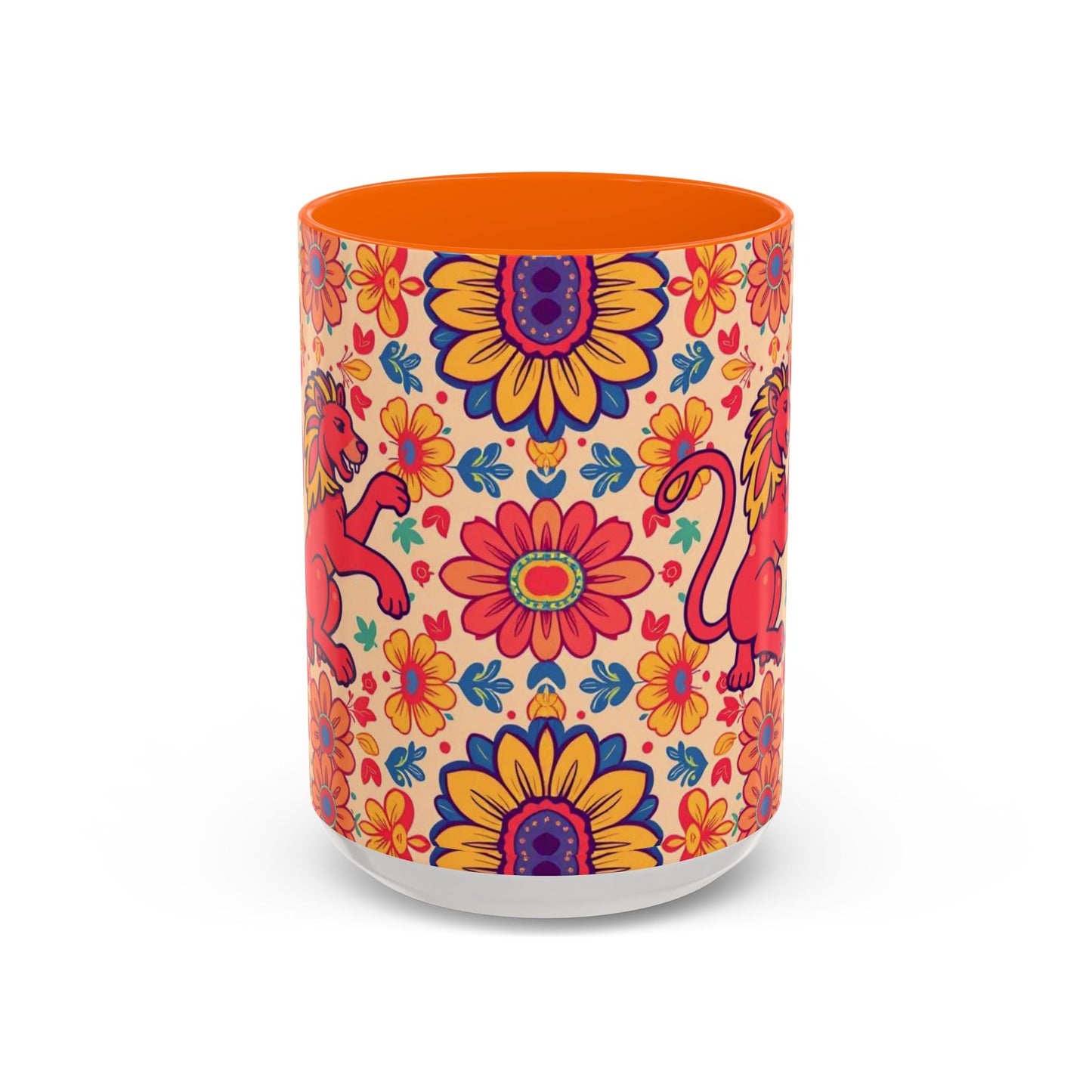 Accent Coffee Mug, Leo, Zodiac, Flower Pattern, (11, 15oz)