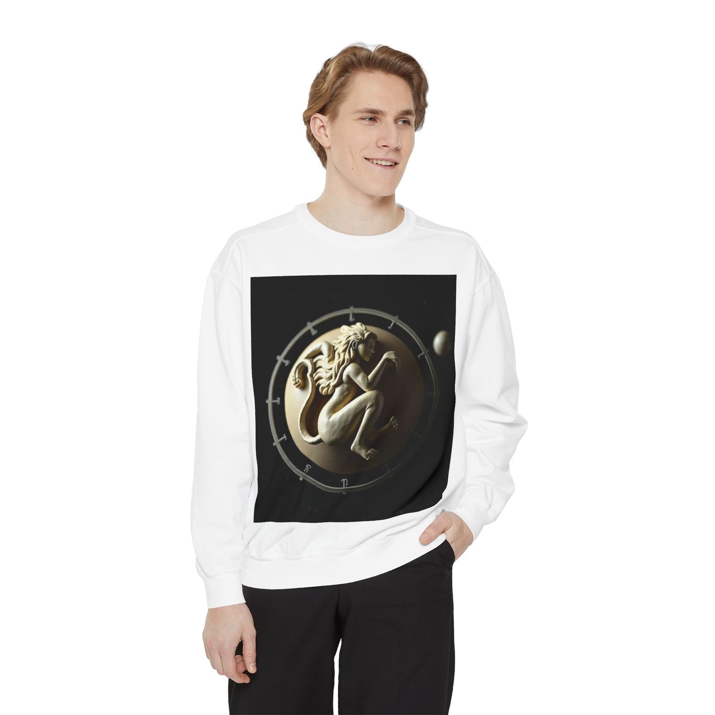 Garment-Dyed Sweatshirt, Unisex, Space Symbol Design, Virgo
