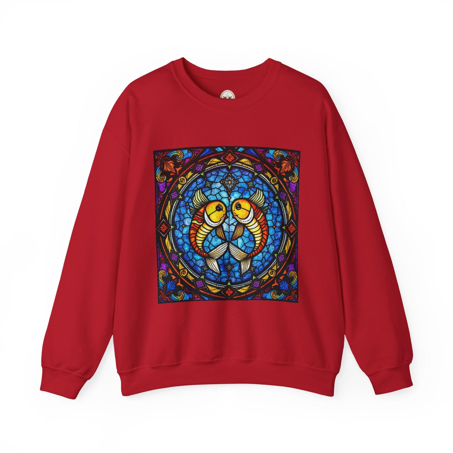 Unisex Heavy Blend™ Crewneck Sweatshirt, Glass 1, Pisces Zodiac Design