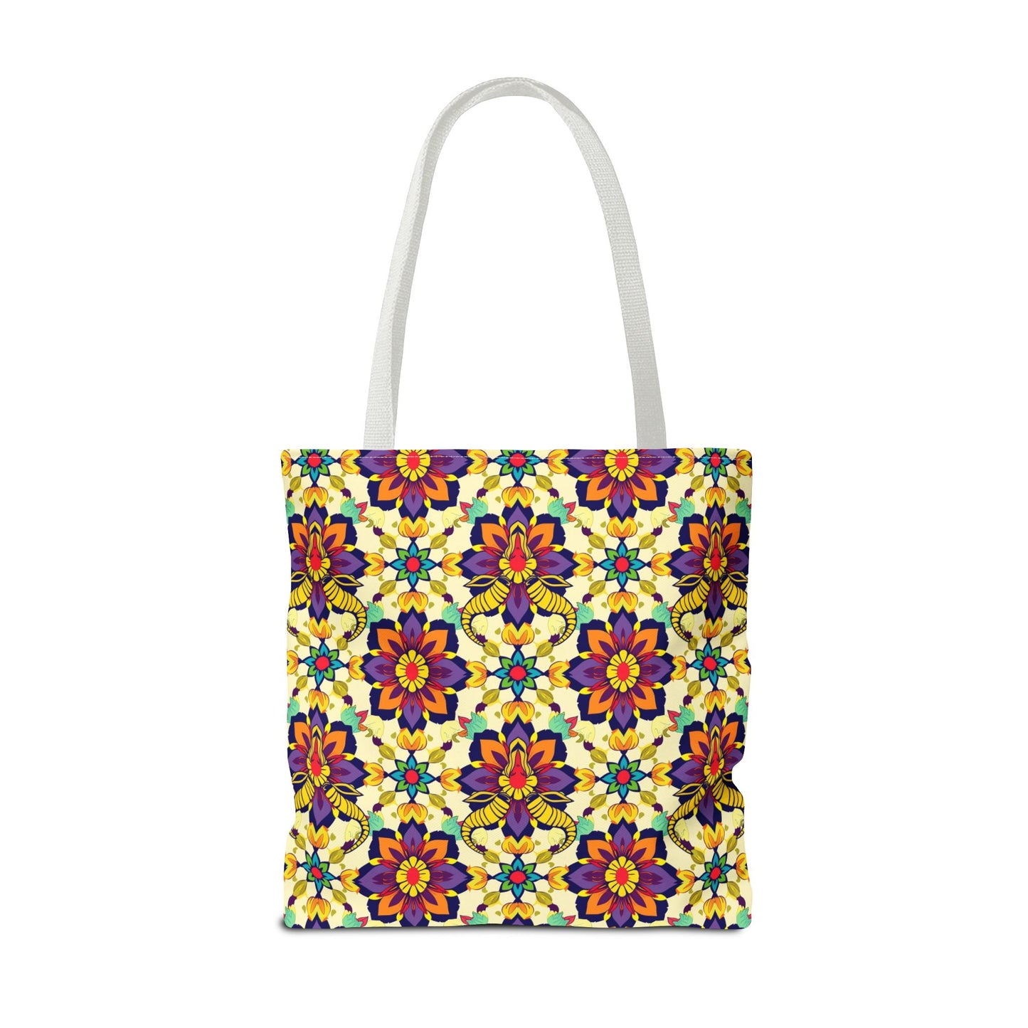 Tote Bag, (AOP), Taurus, Zodiac v5, Flower Pattern