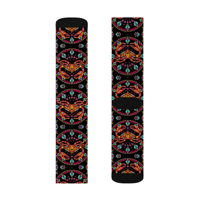 Sublimation Socks, Cancer, Zodiac  v3, Jewel Pattern