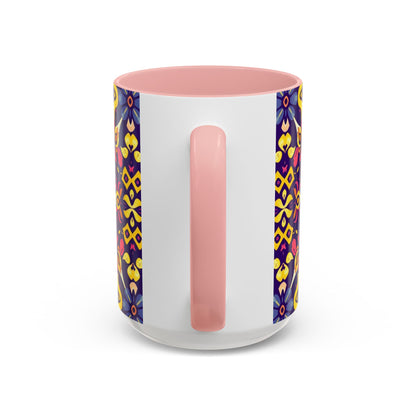Accent Coffee Mug, Capricorn, Zodiac v1, Flower Pattern, (11, 15oz)