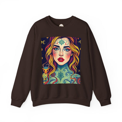 Unisex Heavy Blend™ Crewneck Sweatshirt, Aquarius, Zodiac, Sexy Pattern