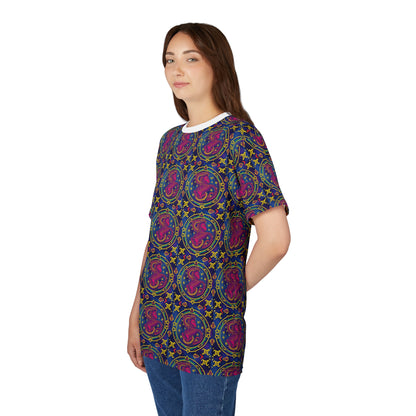 Unisex Cut & Sew T-Shirt, AOP, Capricorn, Zodiac, Pattern