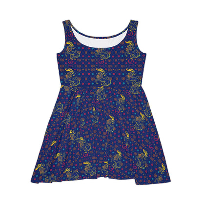 Women's Skater Dress, AOP, Zodiac, Aquarius, Pattern