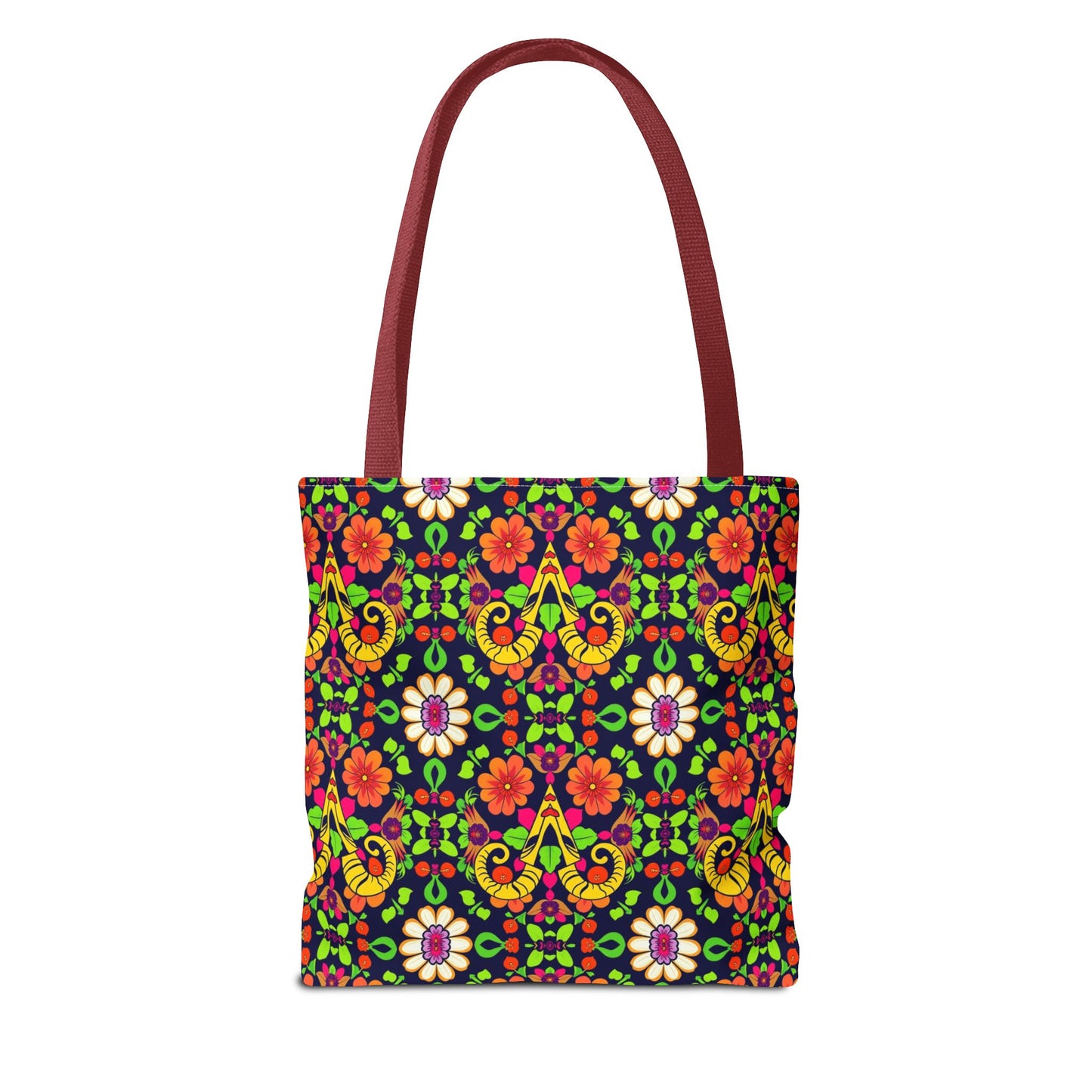 Tote Bag (AOP), Aries, Zodiac, Flower Pattern