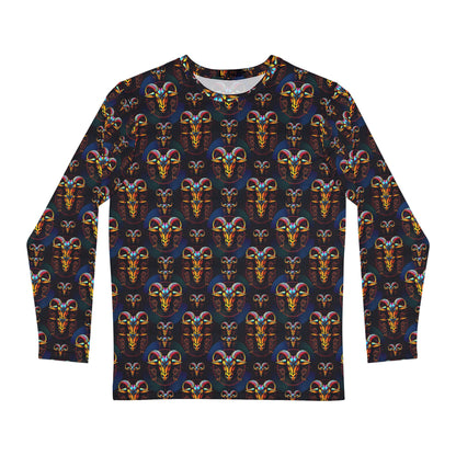 Men's Long Sleeve Shirt, (AOP), Taurus, Zodiac v2, Pattern