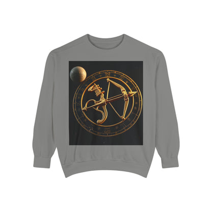 Garment-Dyed Sweatshirt, Unisex, Space Symbol Design, Sagittarius