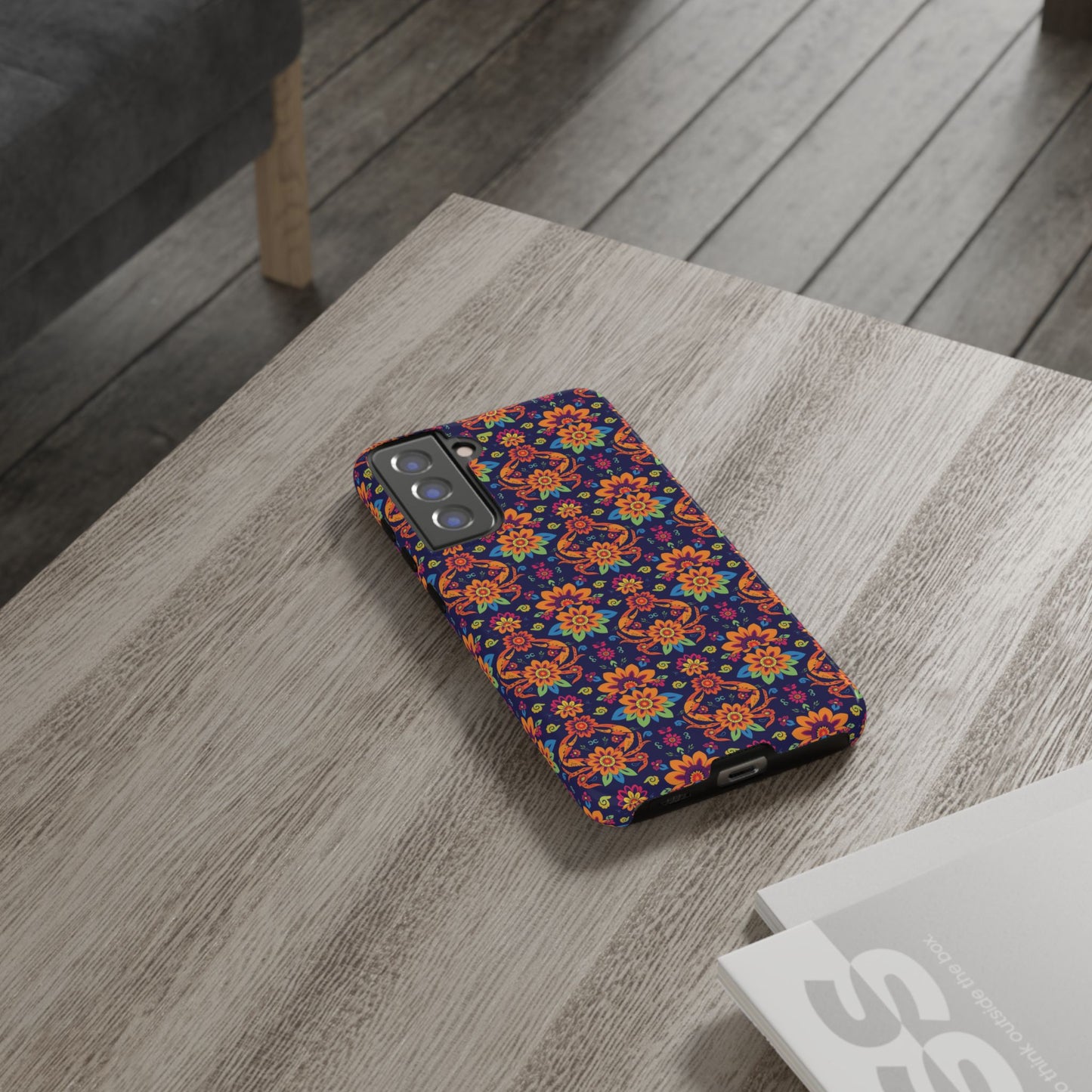 Tough Cases, Cancer, Zodiac, Flower Pattern