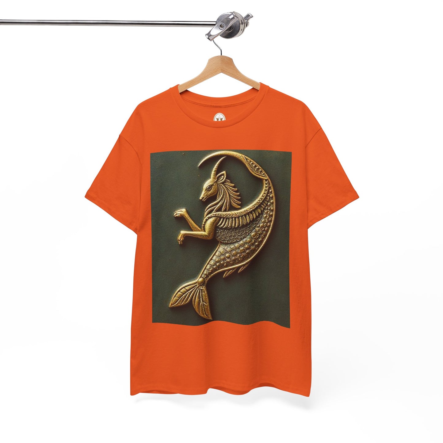 Unisex Heavy Cotton T-Shirt, Capricorn Animal v1, Symbol, Zodiac Design