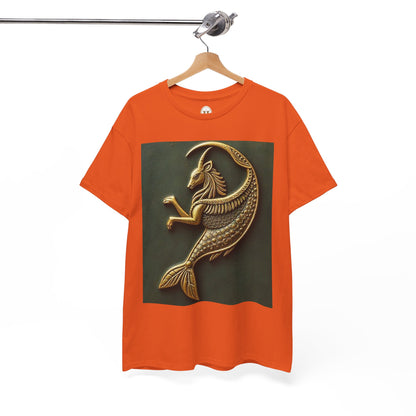 Unisex Heavy Cotton T-Shirt, Capricorn Animal v1, Symbol, Zodiac Design