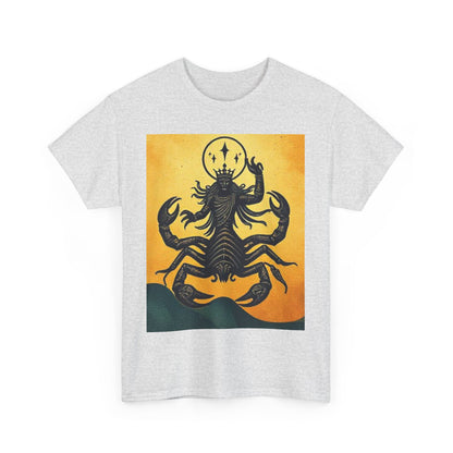 Unisex Heavy Cotton T-Shirt, Scorpion King, Print Art, Scorpio Zodiac Design