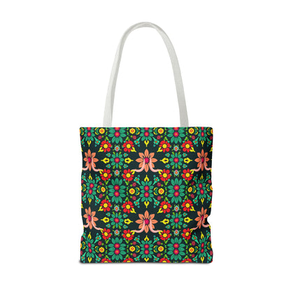 Tote Bag, (AOP), Aquarius, Zodiac v1, Flower Pattern