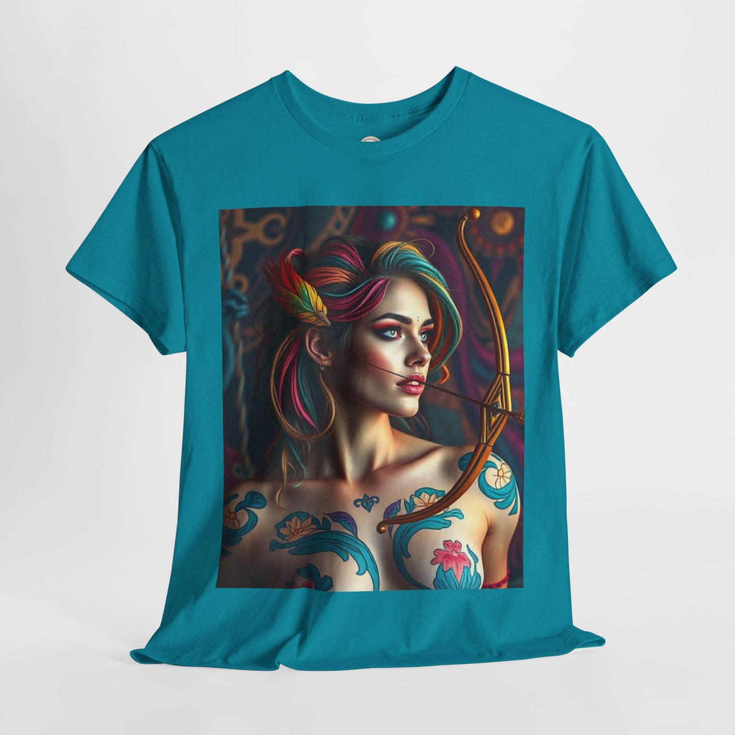 Unisex Heavy Cotton T-Shirt, Sagittarius, Zodiac v1, Sexy Art
