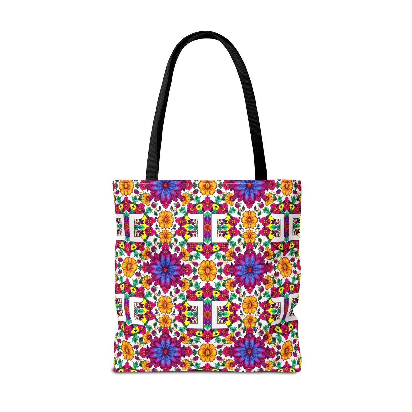 Tote Bag, (AOP), Gemini, Zodiac v3, Flower Pattern