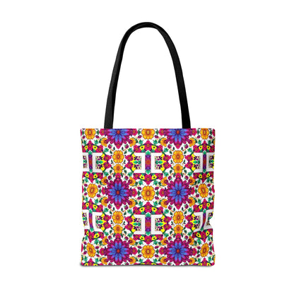 Tote Bag, (AOP), Gemini, Zodiac v3, Flower Pattern