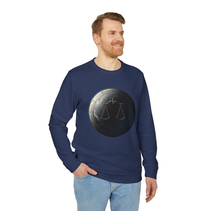 Adidas, Unisex Fleece Crewneck Sweatshirt, Libra, Planet Symbol, Zodiac