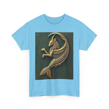 Unisex Heavy Cotton T-Shirt, Capricorn Animal v1, Symbol, Zodiac Design