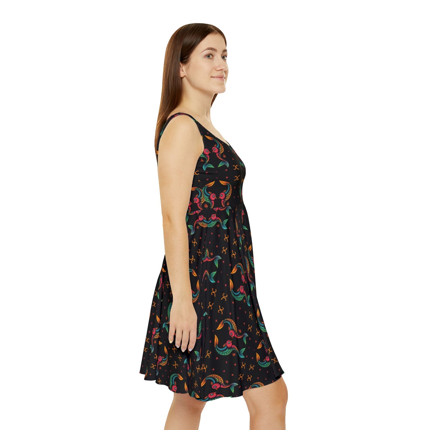 Women's Skater Dress, AOP, Zodiac v1, Pisces, Pattern