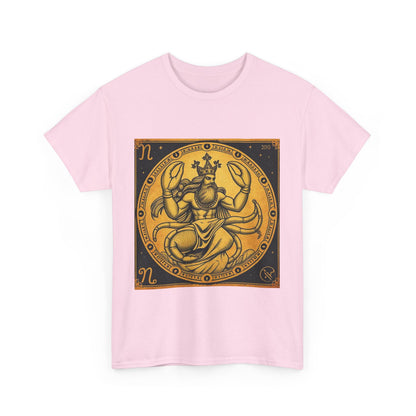 Unisex Heavy Cotton T-Shirt, Crab King, Cancer Zodiac Design