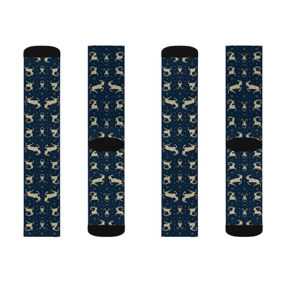 Sublimation Socks, Capricorn, Zodiac, Pattern