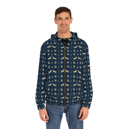 Full-Zip Hoodie (AOP), Capricorn, Zodiac v4, Pattern