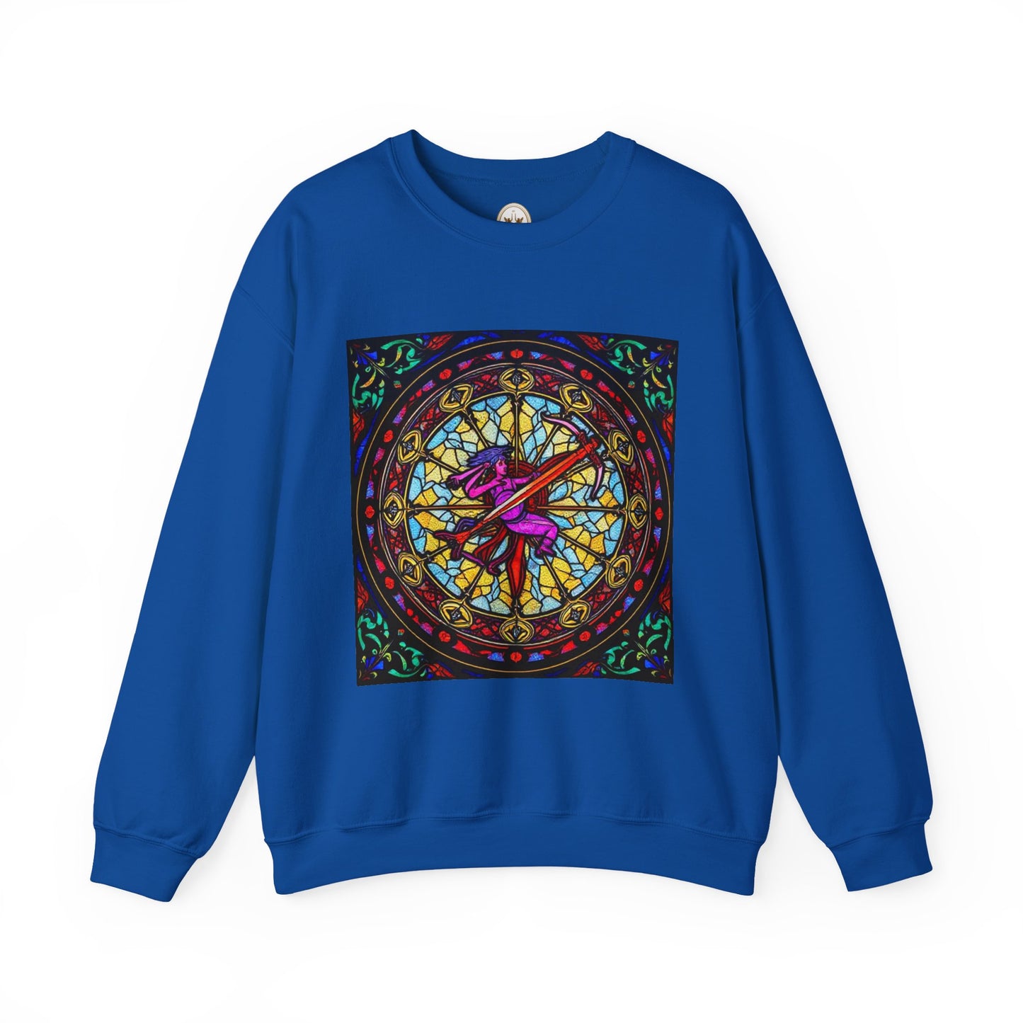 Unisex Heavy Blend™ Crewneck Sweatshirt, Glass 1, Sagittarius Zodiac Design