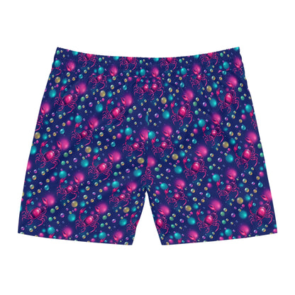 Men's Mid-Length Swim Shorts, (AOP), Scorpio, Zodiac v4, Bubble Pattern