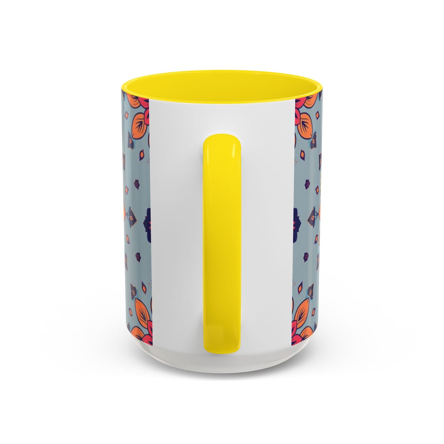 Accent Coffee Mug, Sagittarius, Zodiac v3. Flower Pattern, (11, 15oz)