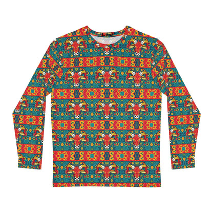 Men's Long Sleeve Shirt, (AOP), Taurus, Zodiac v4, Pattern