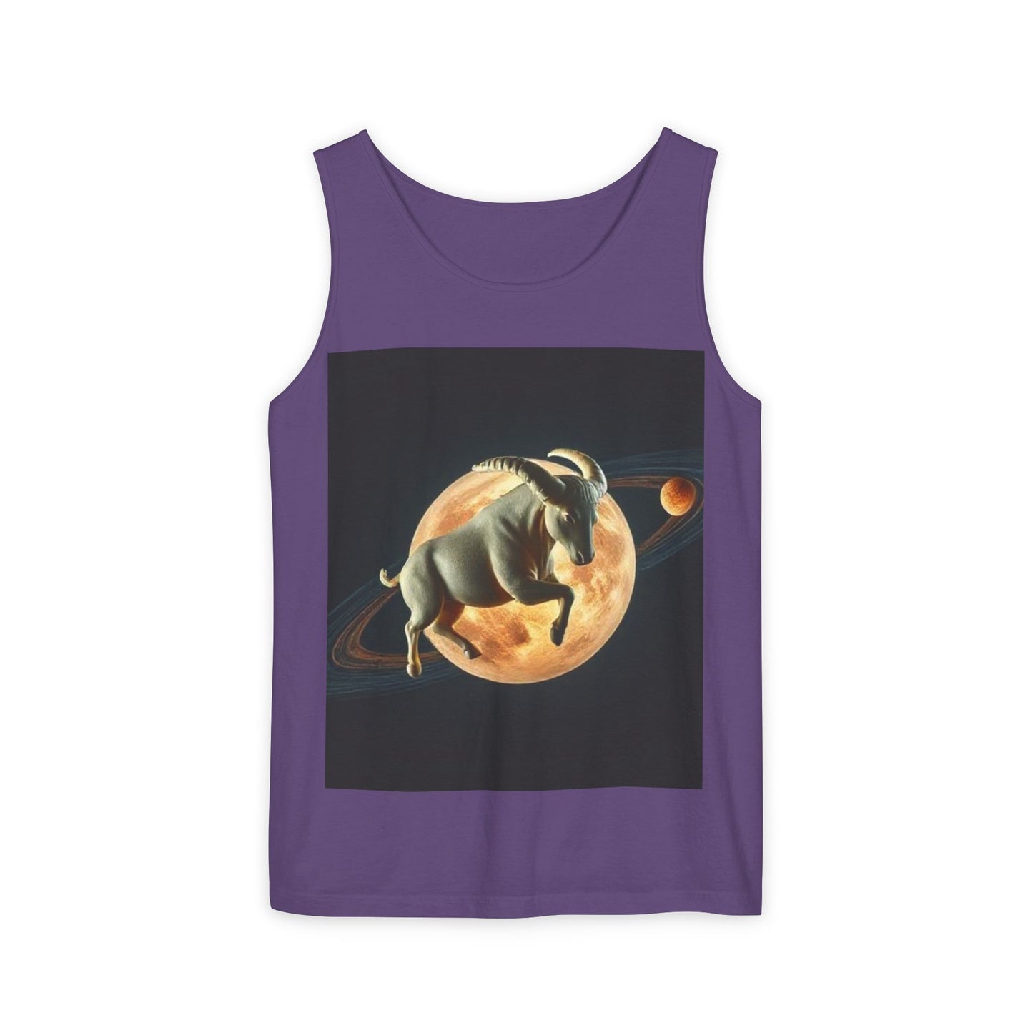 Unisex Garment-Dyed, Tank Top, Taurus Design, Planet Animal, 100% US cotton