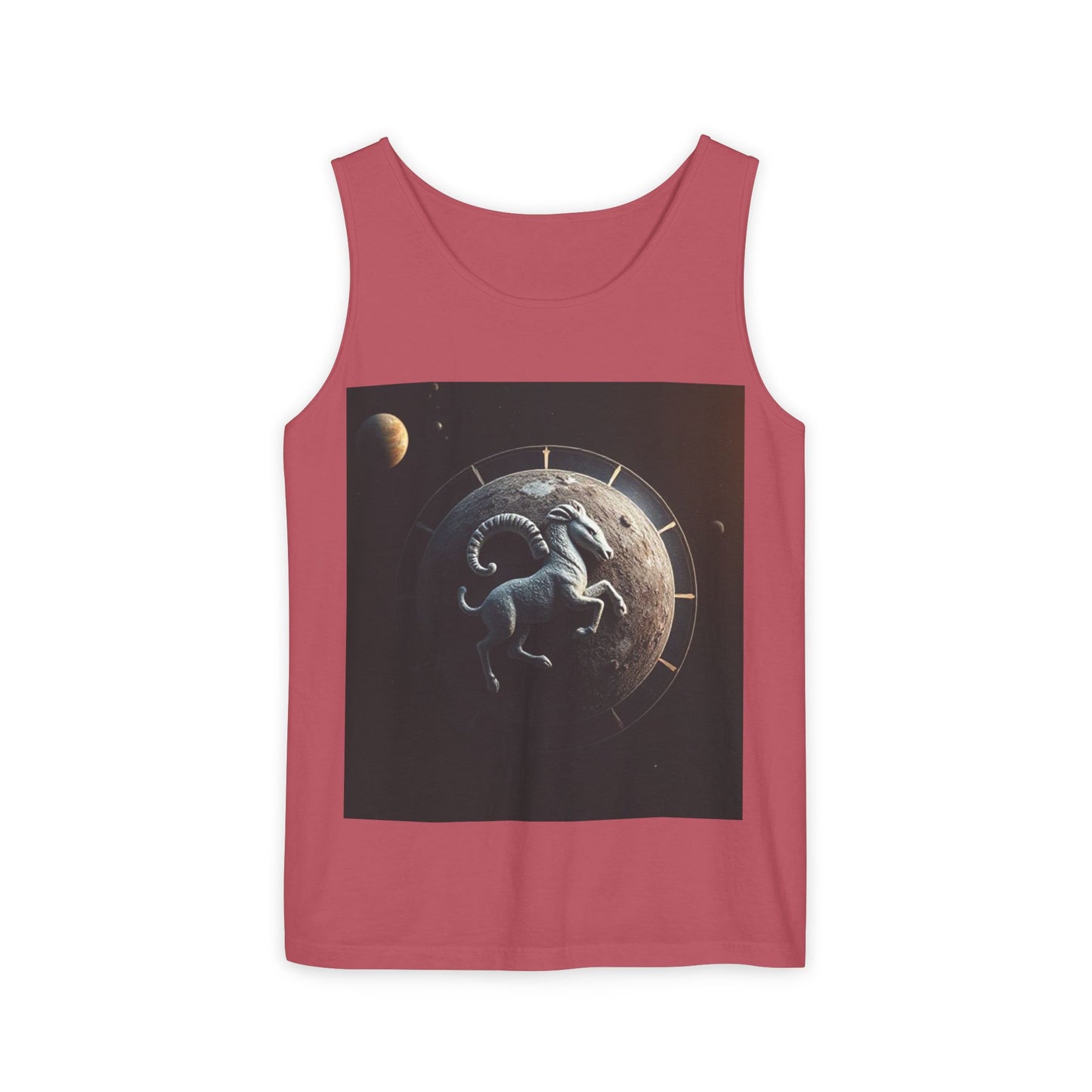 Unisex Garment-Dyed, Tank Top, Aries Design, Planet Animal, 100% Ringspun US cotton