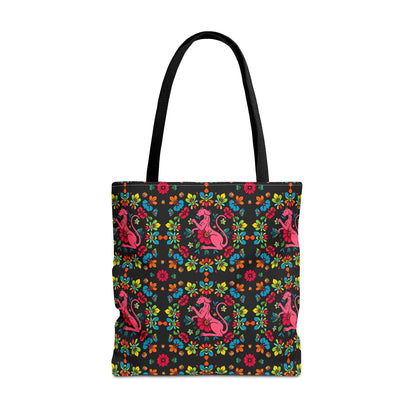 Tote Bag, (AOP), Virgo, Zodiac v6, Flower Pattern