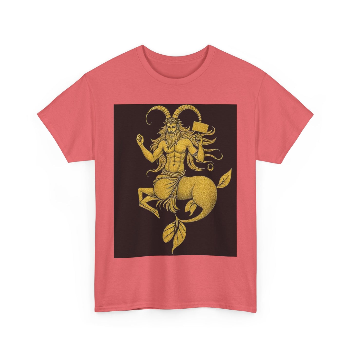 Unisex Heavy Cotton T-Shirt, Capricorn God, Zodiac Design