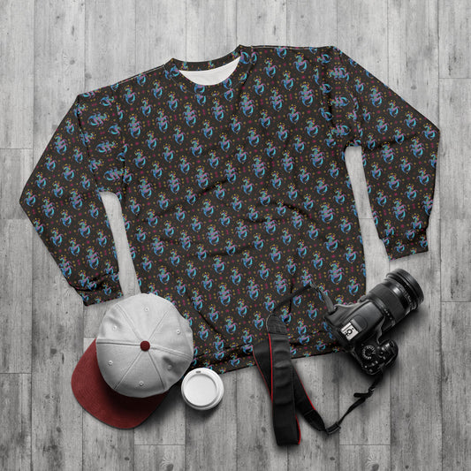 Unisex Sweatshirt (AOP), Aquarius, Zodiac v3, Jewel Pattern