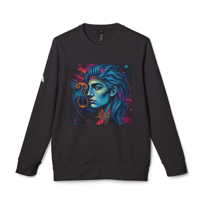 Adidas, Unisex Fleece Crewneck Sweatshirt, Libra, Pop Art, Zodiac