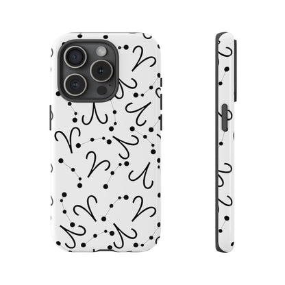 Tough Cases with the Aries Zodiac sign for iPhone, Samsung Galaxy, and Google Pixel devices
