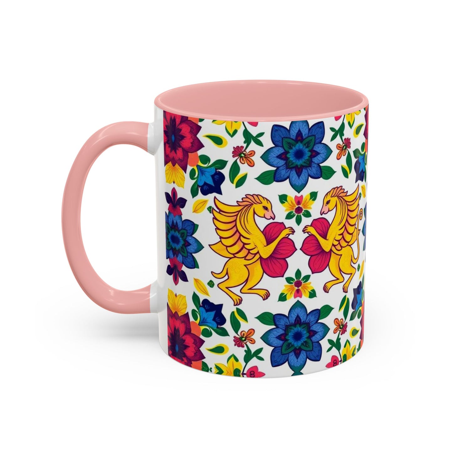 Accent Coffee Mug, Gemini, Zodiac, Flower Pattern, (11, 15oz)
