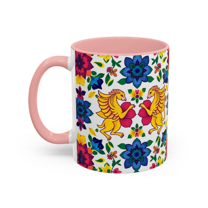 Accent Coffee Mug, Gemini, Zodiac, Flower Pattern, (11, 15oz)