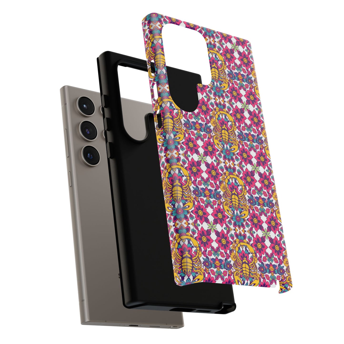 Tough Cases, Scorpio, Zodiac v2, Flower Pattern