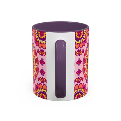Accent Coffee Mug, Capricorn, Zodiac v3, Flower Pattern, (11, 15oz)