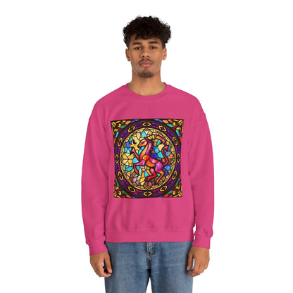 Unisex Heavy Blend™ Crewneck Sweatshirt, Glass, Aries Zodiac Design